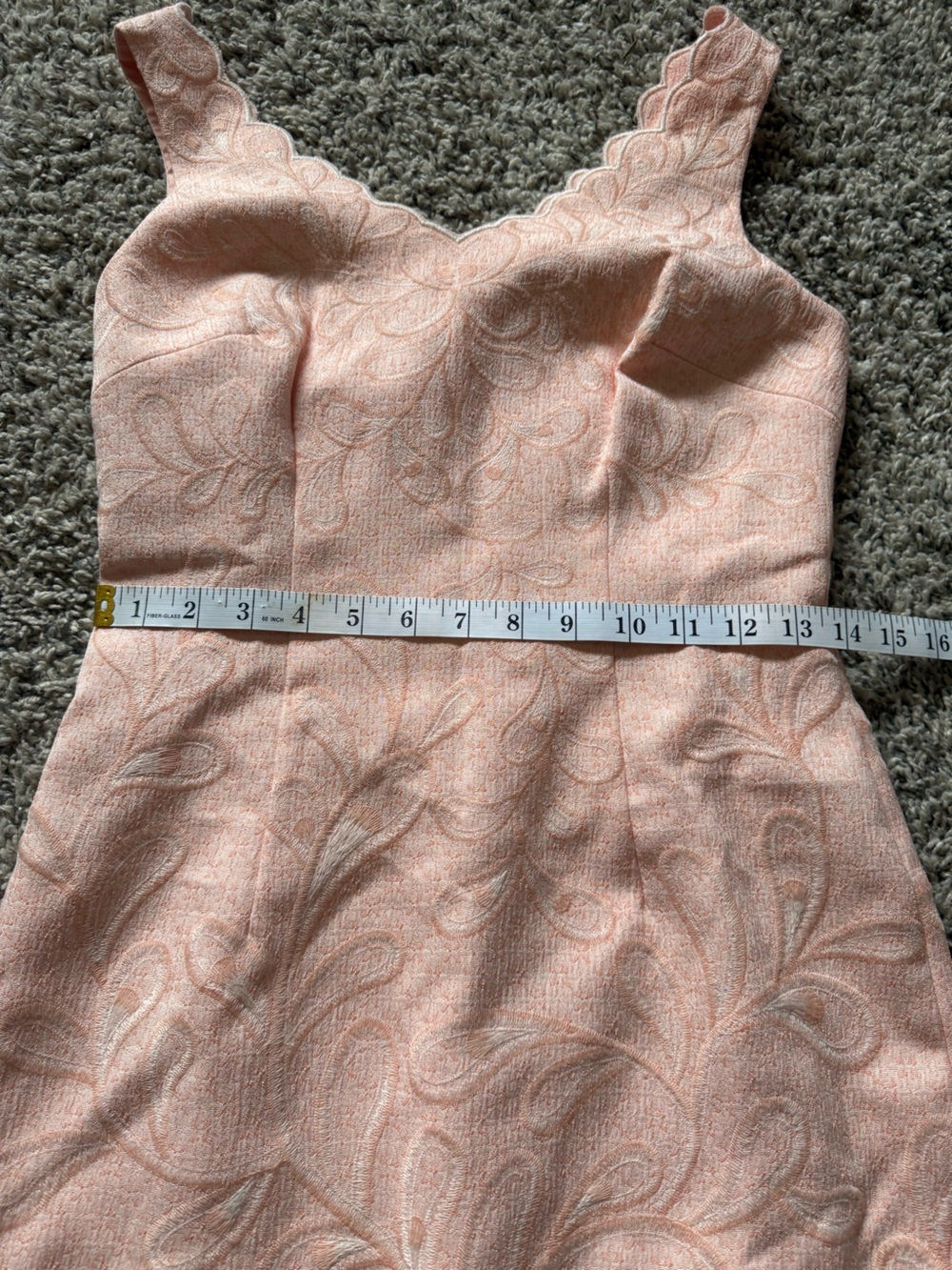 ANTONIO MELANI Peach Textured Pencil Skirt